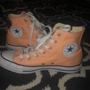 Orange high top converse